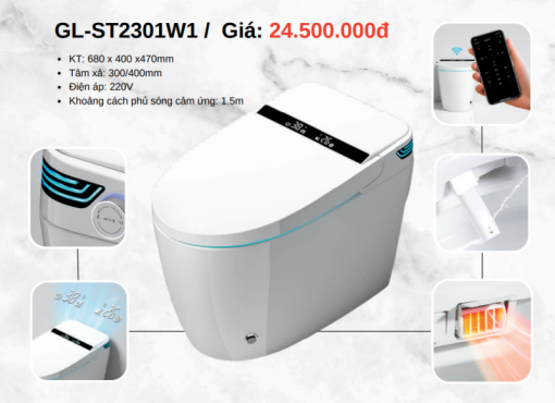 Bồn cầu liền khối GOLICAA GL-ST2301W1 - 3