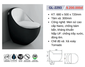 Bồn cầu liền khối GOLICAA GL-2293 - 11