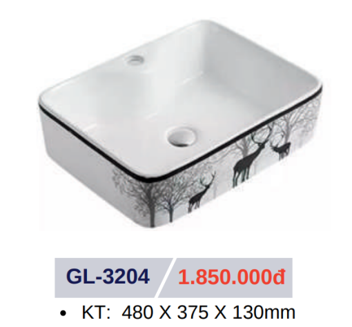 Lavabo sứ cao cấp GOLICAA GL-3204 - 3