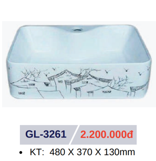 Lavabo sứ cao cấp GOLICAA GL-3261 - 3