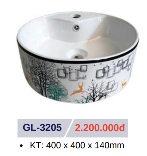Lavabo sứ cao cấp GOLICAA GL-3205 - 3