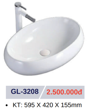 Lavabo sứ cao cấp GOLICAA GL-3208 - 9