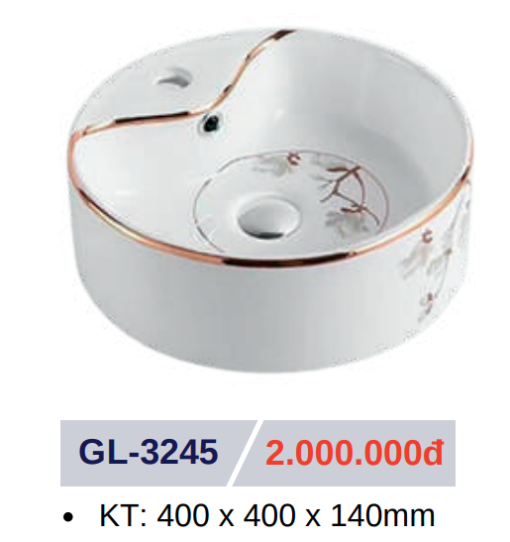 Lavabo sứ cao cấp GOLICAA GL-3245 - 3