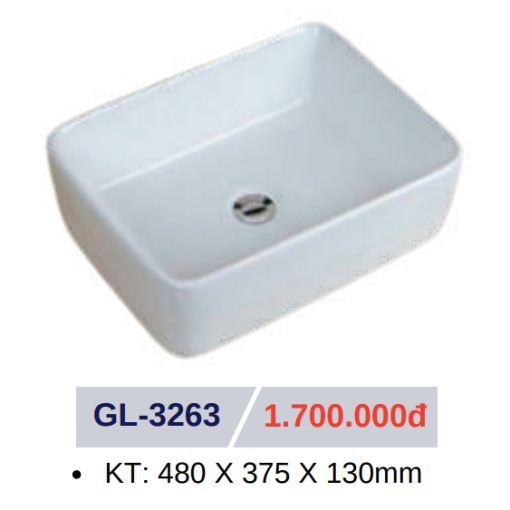 Lavabo sứ cao cấp GOLICAA GL-3263 - 3