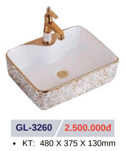 Lavabo sứ cao cấp GOLICAA GL-3260 - 9