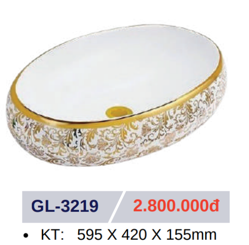 Lavabo sứ cao cấp GOLICAA GL-3219 - 3