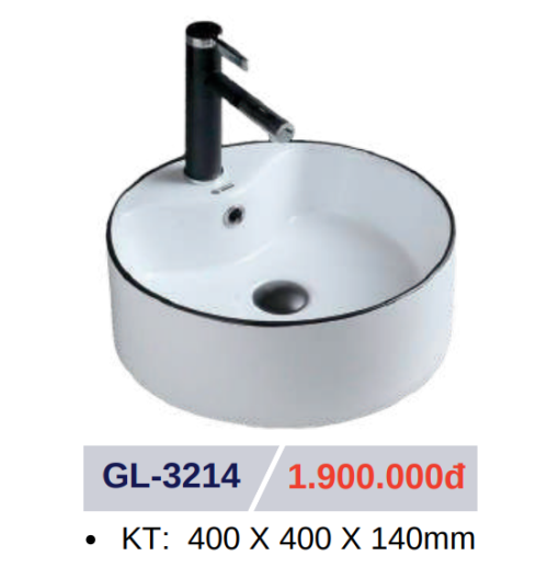 Lavabo sứ cao cấp GOLICAA GL-3214 - 3