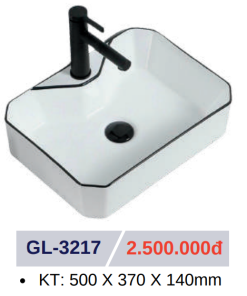 Lavabo sứ cao cấp GOLICAA GL-3217 - 9