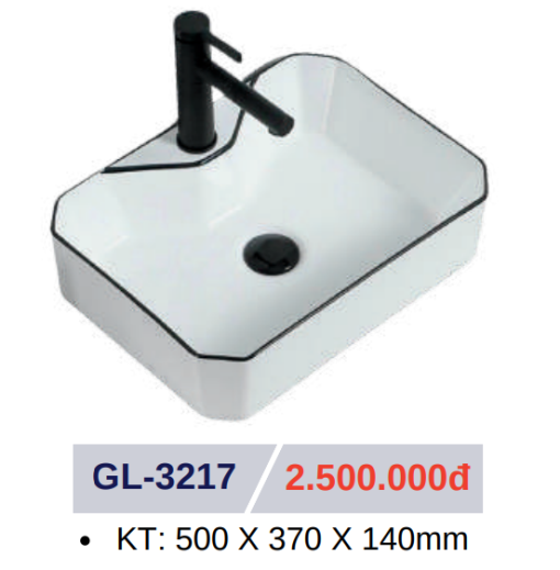 Lavabo sứ cao cấp GOLICAA GL-3217 - 3