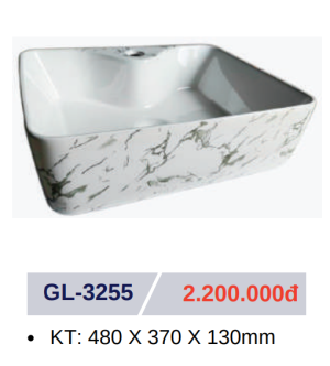 Lavabo sứ cao cấp GOLICAA GL-3255 - 9