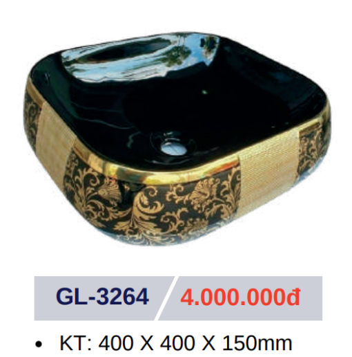 Lavabo sứ cao cấp GOLICAA GL-3264 - 3