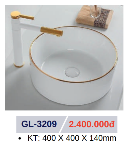 Lavabo sứ cao cấp GOLICAA GL-3209 - 3