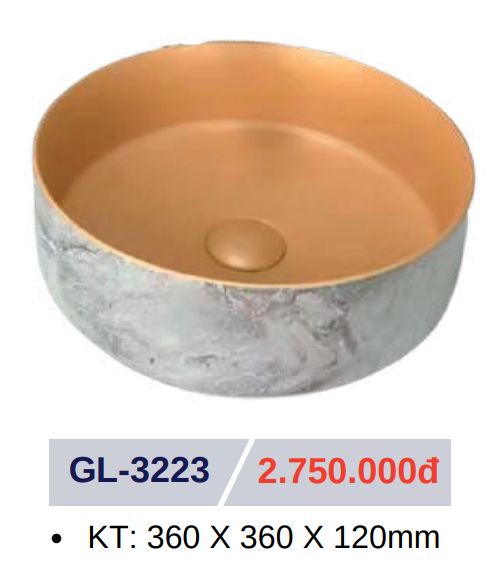 Lavabo sứ cao cấp GOLICAA GL-3223