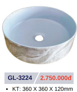 Lavabo sứ cao cấp GOLICAA GL-3224 - 7