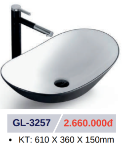Lavabo sứ cao cấp GOLICAA GL-3257 - 9