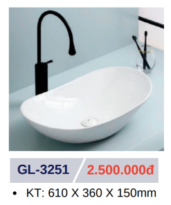 Lavabo sứ cao cấp GOLICAA GL-3251 - 9