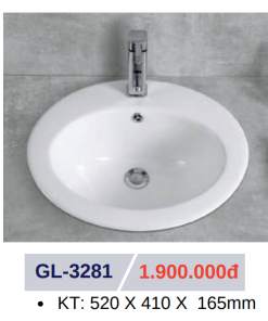 Lavabo sứ cao cấp GOLICAA GL-3281 - 8 Lavabo sứ cao cấp GOLICAA GL-3281 - 7
