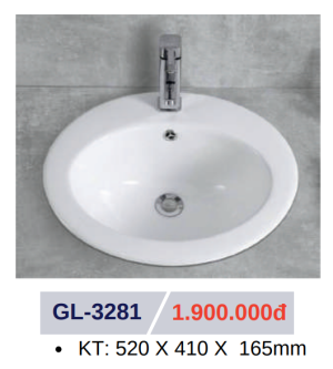 Lavabo sứ cao cấp GOLICAA GL-3281 - 7