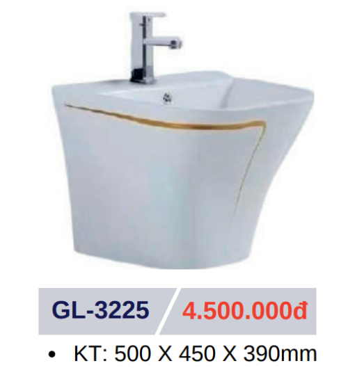 Lavabo sứ cao cấp GOLICAA GL-3225 - 3