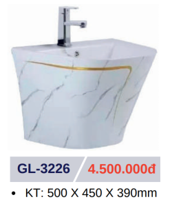 Lavabo sứ cao cấp GOLICAA GL-3226 - 9