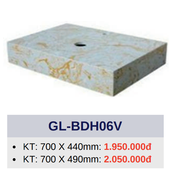 Bàn đá 1 tầng đặt lavabo GOLICAA GL-BDH06V