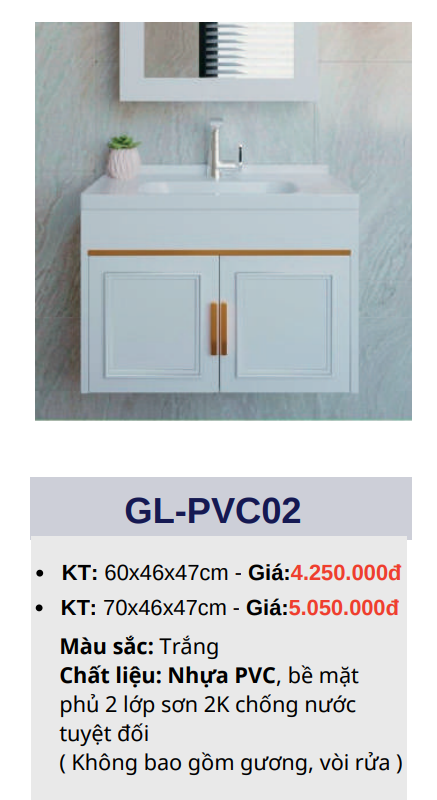 Tủ lavabo GOLICAA GL-PVC02