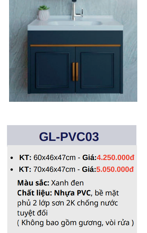 Tủ lavabo GOLICAA GL-PVC03