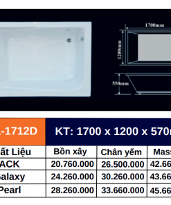 Bồn tắm GOLICAA GL-1712D - 9