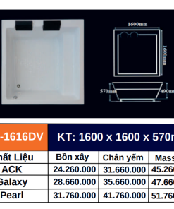 Bồn tắm GOLICAA GL-1616DV - 9