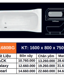 Bồn tắm GOLICAA GL-1680BG - 9