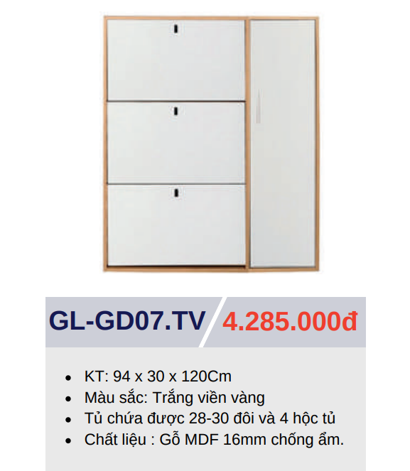 Tủ Giày Thông Minh 3 Tầng GOLICAA GL-GD07.TV