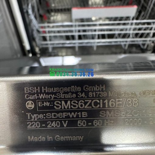 Máy Rửa Bát Bosch SMS6ZCI16E Series 6 Zeolith Nhập Khẩu Nguyên Chiếc Đức - 107