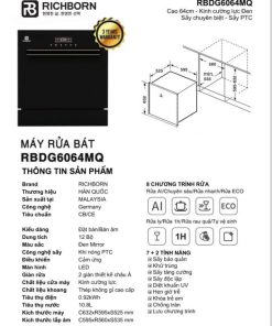 Máy rửa bát Richborn RBDG6064MQ - 16 Máy rửa bát Richborn RBDG6064MQ - 15