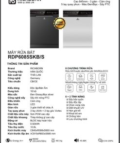 Máy rửa bát Richborn RDP6085SKB - 23