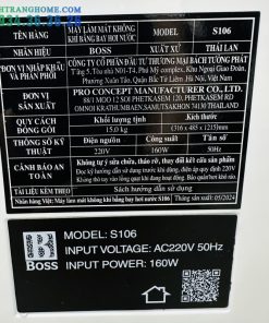Quạt điều hòa Boss S106 - 28 lít - 160W - 115