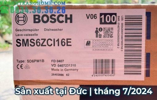 Máy Rửa Bát Bosch SMS6ZCI16E Series 6 Zeolith Nhập Khẩu Nguyên Chiếc Đức - 171