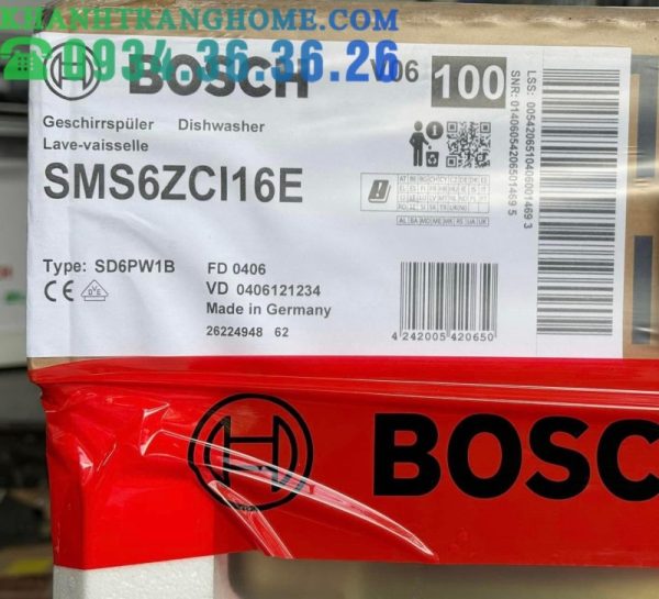 Máy Rửa Bát Bosch SMS6ZCI16E Series 6 Zeolith Nhập Khẩu Nguyên Chiếc Đức - 179