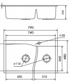 CHẬU RỬA KAFF GRANITE KF-7948SJ - 12 CHẬU RỬA KAFF GRANITE KF-7948SJ - 11