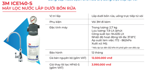 Máy Lọc Nước Lắp Dưới Bồn Rửa 3M ICE140-S - 3