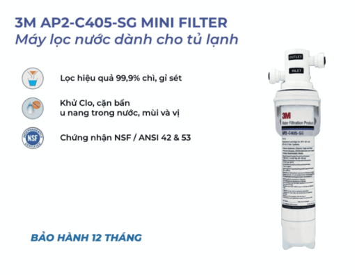 MÁY LỌC NƯỚC 3M AP2-C405-SG DÀNH CHO TỦ LẠNH - 3