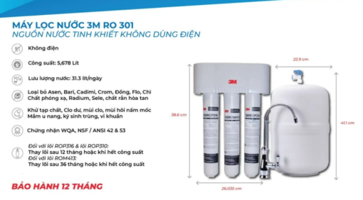 BỘ MÁY LỌC NƯỚC 3M RO301 CAO CẤP - 3