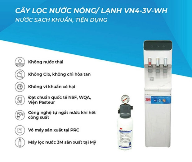 Cây Lọc Nước Nóng Lạnh 3M VN4-3V-WH