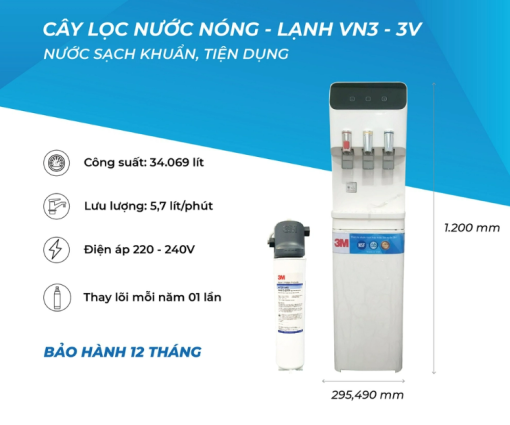 Máy Lọc Nước Nóng Lạnh 3M VN3-3V-WH - 3