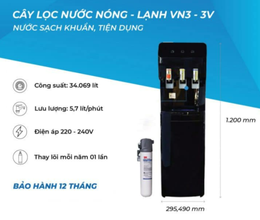 Máy Lọc Nước Nóng Lạnh 3M VN3-3V-BL - 3