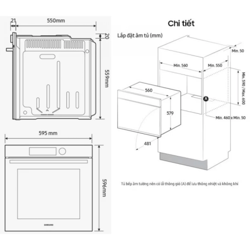 Lò nướng âm SAMSUNG BESPOKE NV7B6675CAA/SV 76 lít - 3