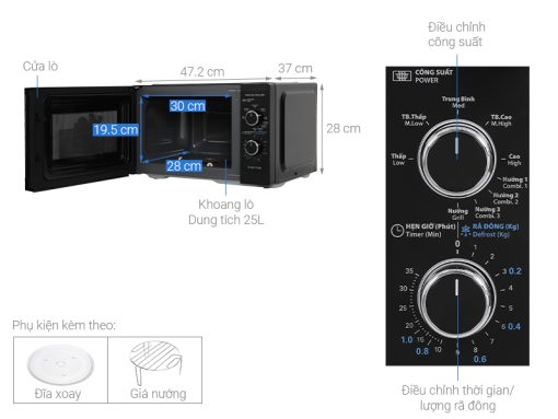 Lò vi sóng có nướng Sharp R-G251TV-BK - 3
