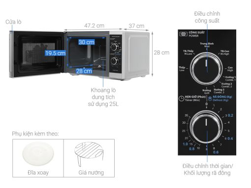 Lò vi sóng có nướng Sharp R-G251TV-SL - 3