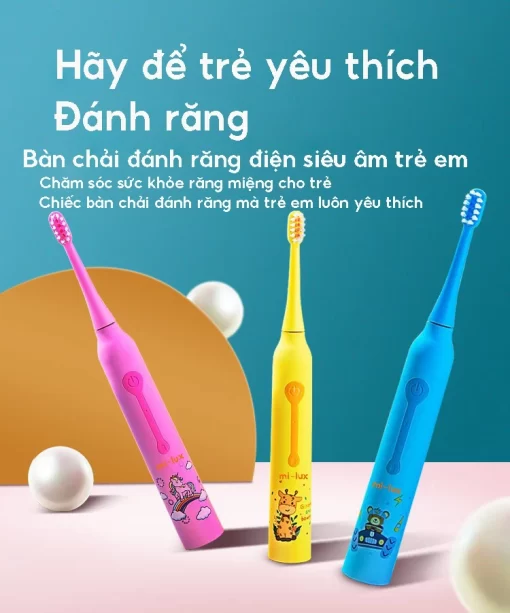 Bàn chải điện trẻ em sóng siêu âm Xiaomi Mi-lux Oral-B1 - 3