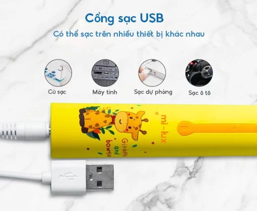 Bàn chải điện trẻ em sóng siêu âm Xiaomi Mi-lux Oral-B1 - 13