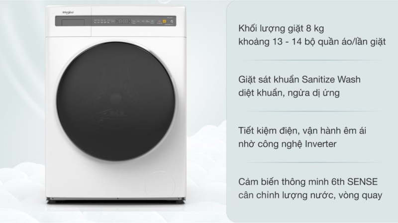 Máy giặt lồng ngang Whirlpool FWEB8002FW